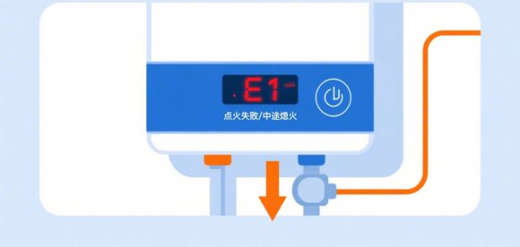燃气热水器显示E1不出热水是怎么回事？